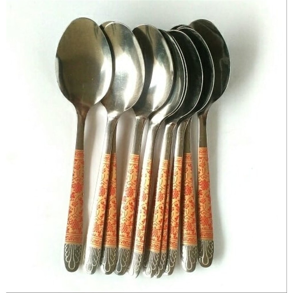 Sendok Makan Tebal Stainless Set 12 Pcs Motif Batik