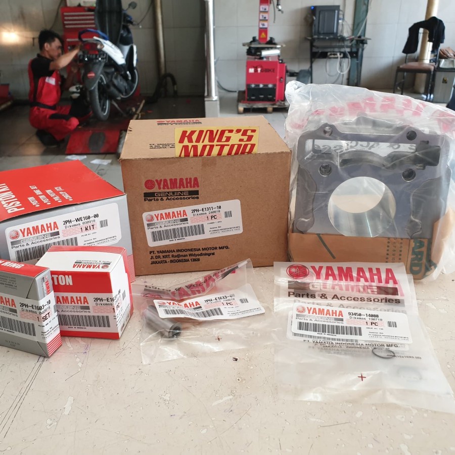 BLOK SEHER, PISTON KIT FREEGO. MIO GEAR 125. B5D. ASLI YAMAHA