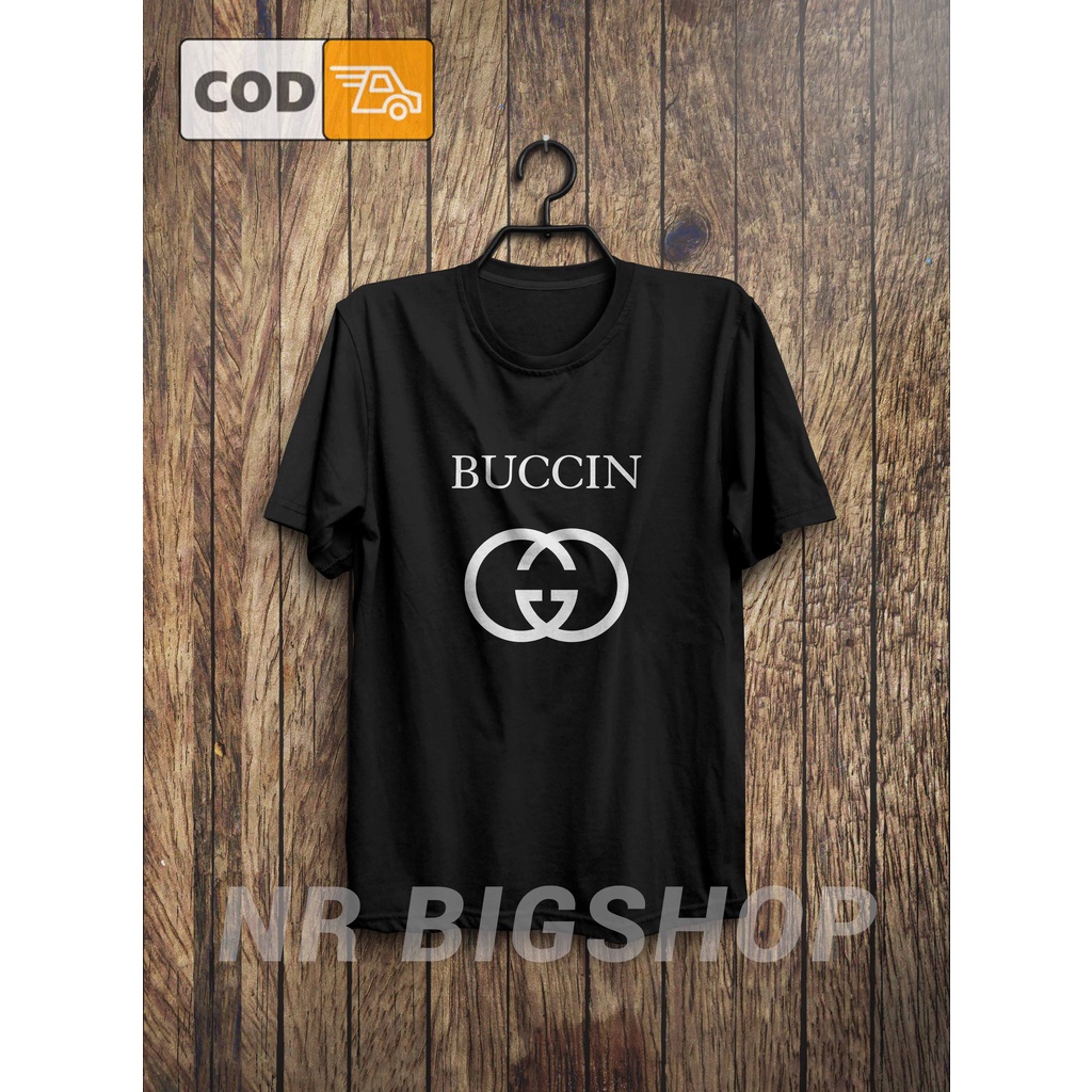 Kaos Distro Pria Kaos Outdoor Kaos Lucu Buccin Kaos Plesetan Logo Gucci