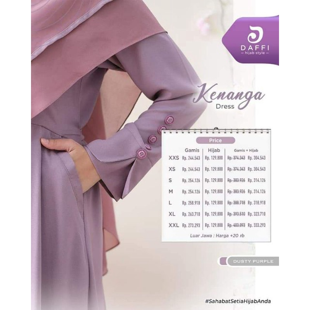 Gamis Kenanga Dusty Purple M