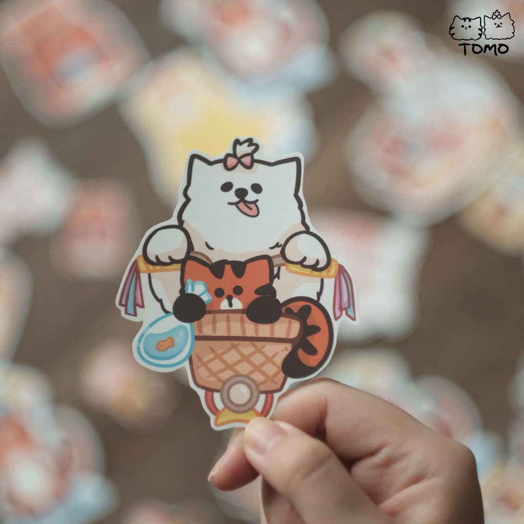 

[TOMO & FRIENDS] STICKER CAT DOG CUTE JURNAL LUCU/HP/LAPTOP/TUMBLR – DAILY LIFE VOL.001(1 PCS-KECIL)