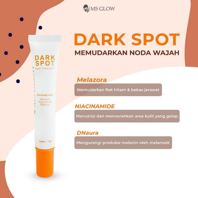 Ms Glow Dark Sport Serum untuk mengatasi Flek hitam Uk 15 gr