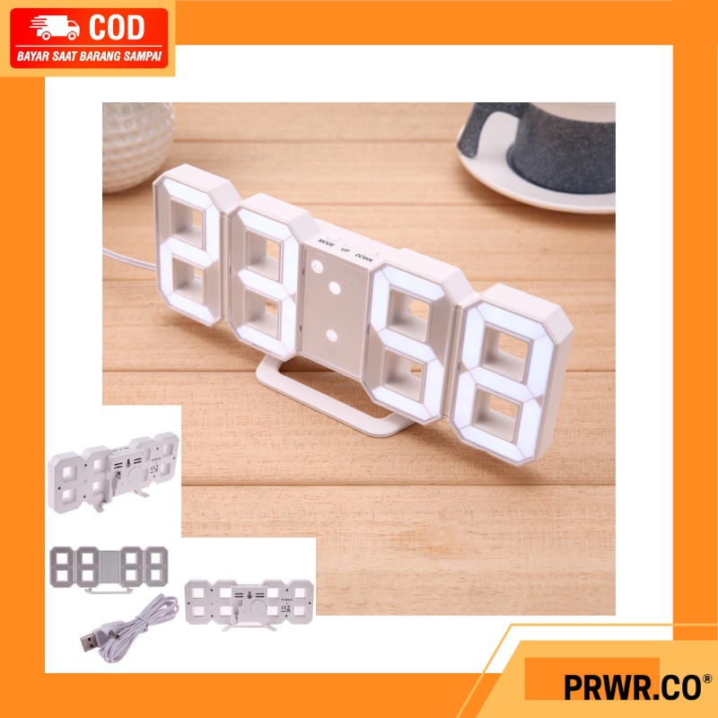 Jam Meja Digital LED Aesthetic Jam Kamar  - Moseko