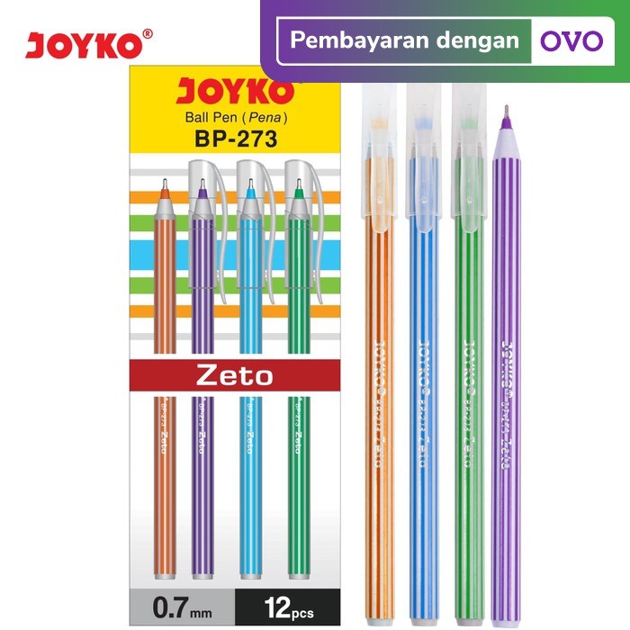

Terbaru Ball Pen Pulpen Pena Joyko BP-273 Zeto 0.7 mm 1 Box 12 Pcs Terlaris