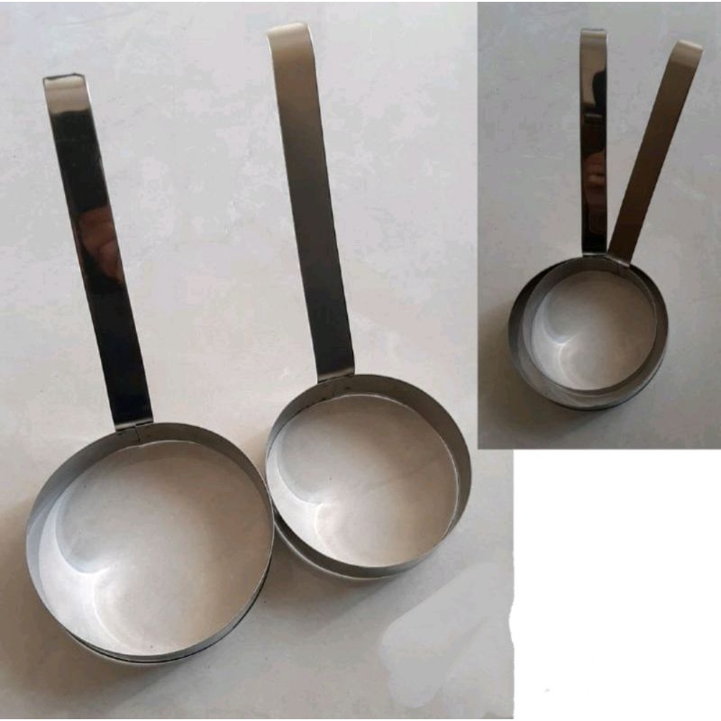 2pcs cetakan telur ceplok / ring telur bulat / burger stainless isi 2 ukuran 8cm 9cm