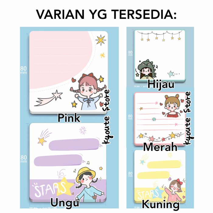 

Gaya Memo Pad Lucu Pastel 80 Lbr Catatan Penting To Do List Notes Reminder Limited