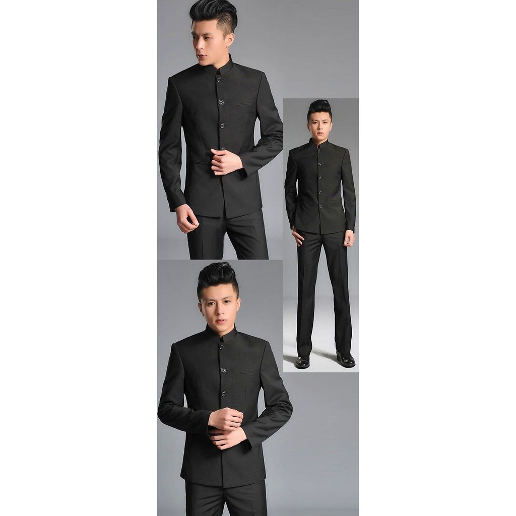 SETELAN BLAZER PRIA WARNA HITAM KAKASHI BLACK 2IN1 BAHAN HIGH TWIST ORIGINAL NIKAYU