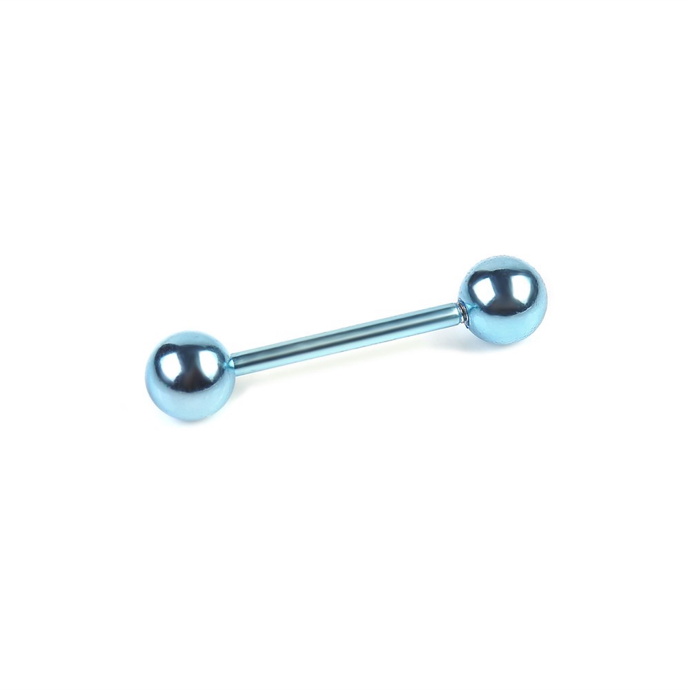 【TERSEDIA &amp; COD】7pc 14G Bedah Baja Barbell Bar Tongue Ring Pier Stud Piercing Warna Yang Berbeda Baru