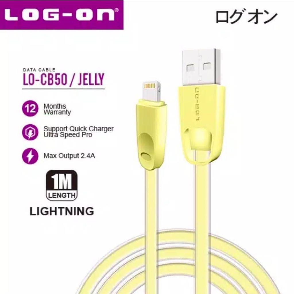 new~Kabel FAST CHARGING Jelly Micro/Android 2.4A LO-CB50 100cm LOG-ON