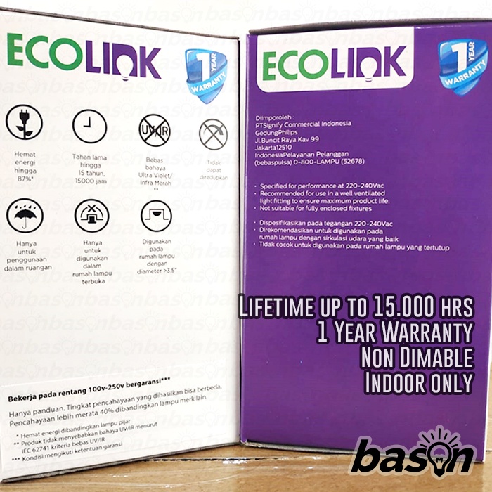 ECOLINK Multipack LED Bulb 12W A60 - Paket isi 4 bh - Bohlam Lampu LED