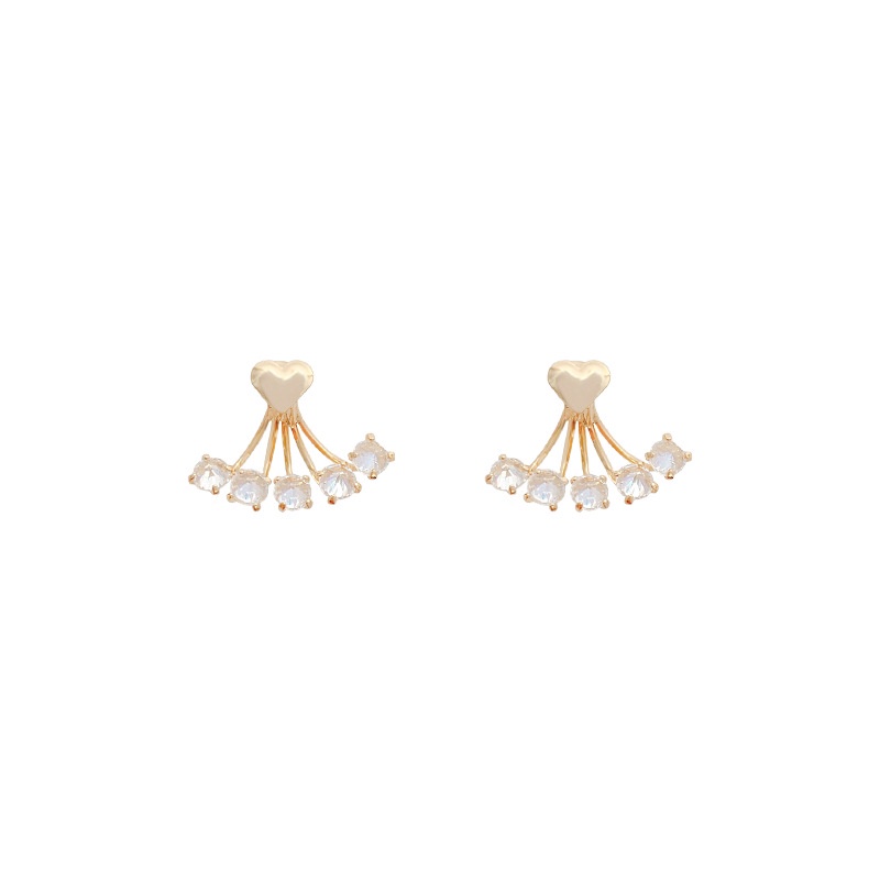 Anting Stud Zircon Berlian Bahan S925 Silver Needle Gaya Korea