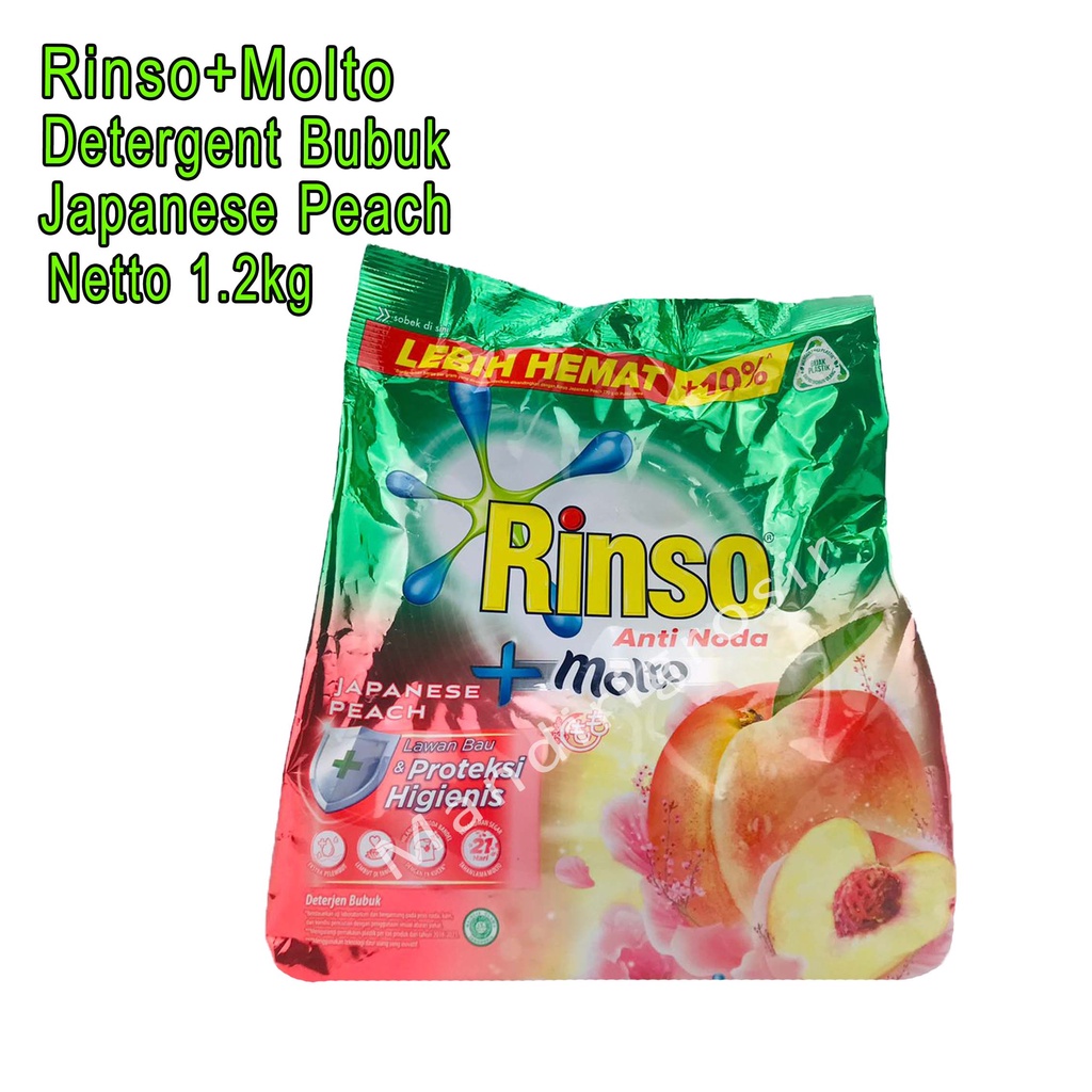 Detergent Bubuk *Rinso + Molto * Japanese Peach * Anti Noda 1.2kg