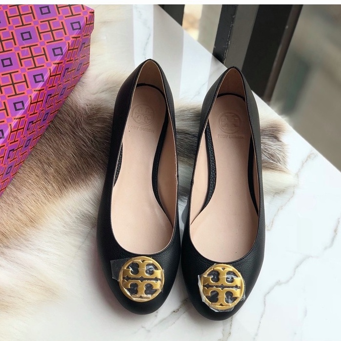 STB33-09  Original TB Classic round buckle single shoes flat shoes women shoes leather shoes  xie