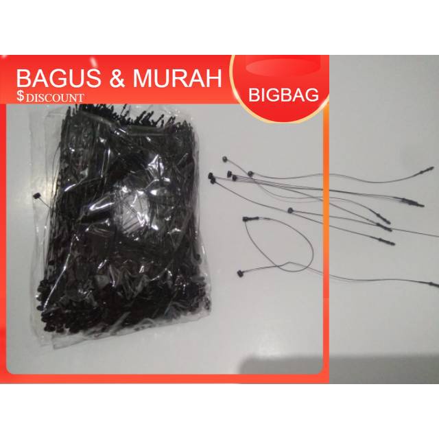 

GROSIR TALI HANGTAG / Hang tag PLASTIK / Loop Pin / LOCK STRING PIN [ISI 50/100/500 pcs] BIGBAG SHOP