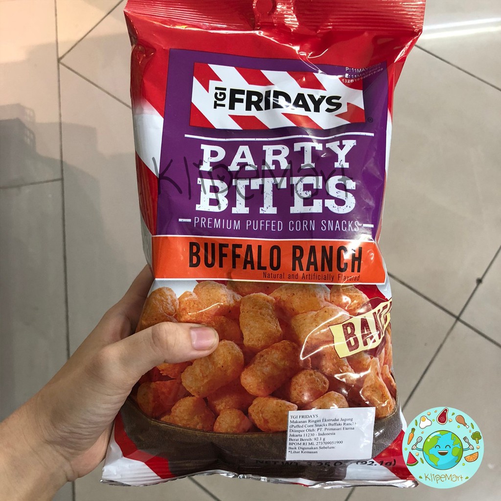 

TGIF Fridays Party bites corn snacks mac cheese, buffalo ranch