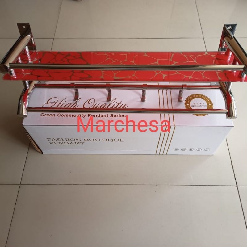 Rak Sabun Dan Rak Dapur Single 5204 Stainless Steel Dan Kaca