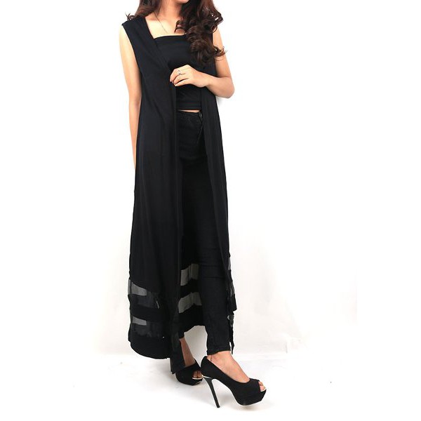 Promo Cardigan panjang tanpa lengan