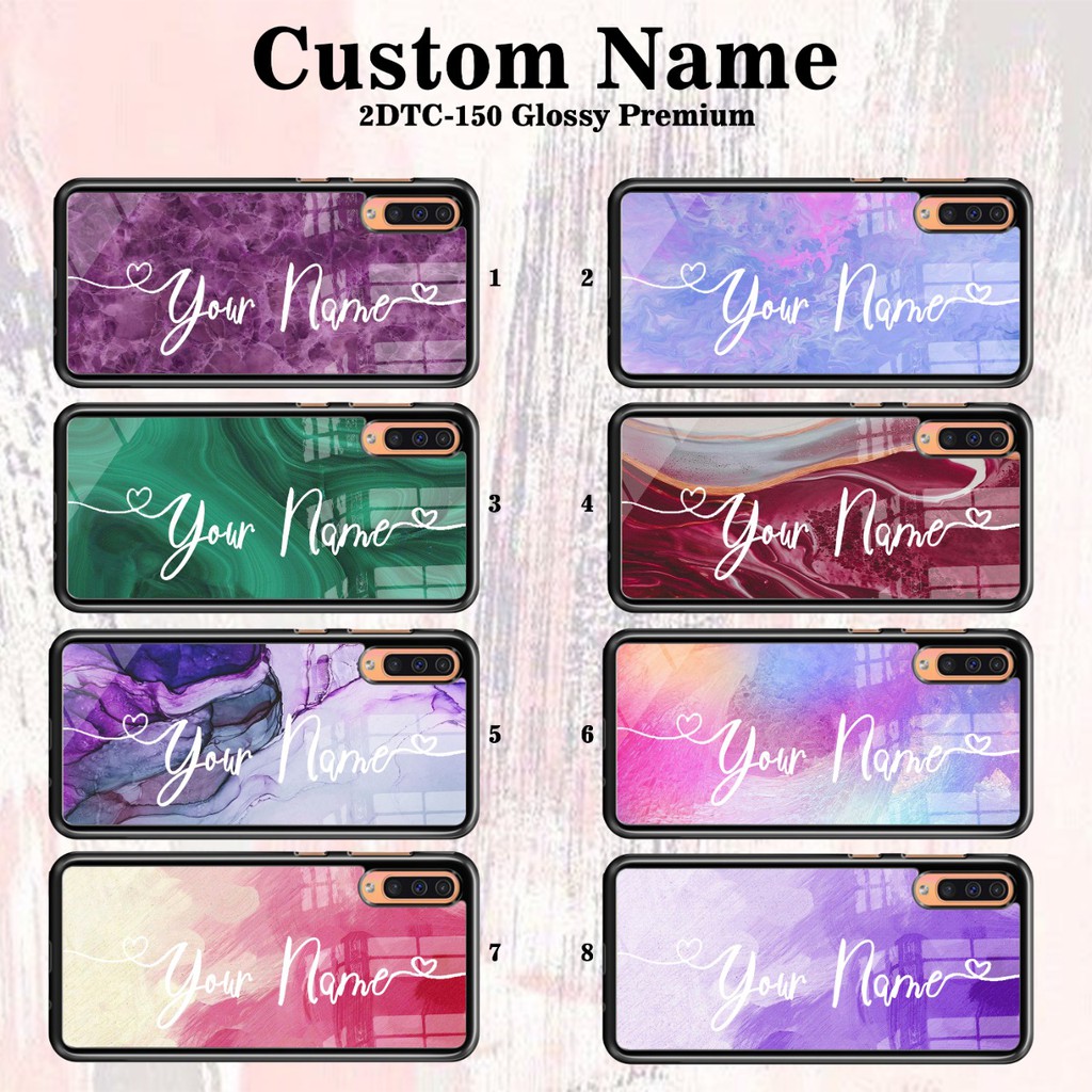 (2DTC-150) custom case nama alphabet A-Z CASE GLOSSY KILAU KACA CASE OPPO A16 A15 RENO 6 A53 A54 A74