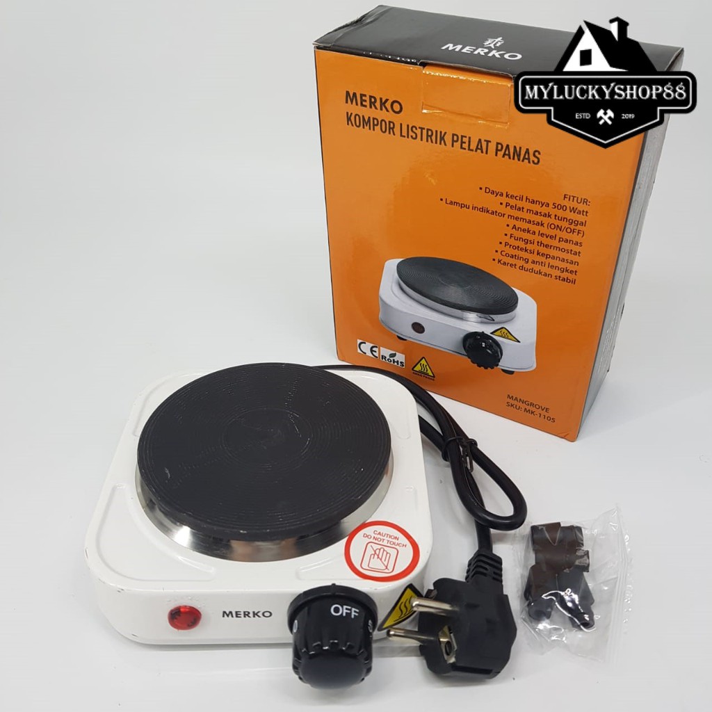 Kompor Listrik Mini Electric Hot Plate Plat Panas 500W Merko Mangrove