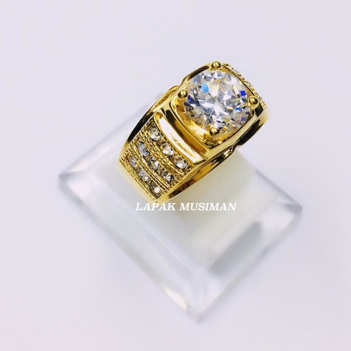 [Bayar di Tempat] CINCIN SUPER MEWAH AMERICAN DIAMOND LIMITED STOCK - KODE 01 GOLD