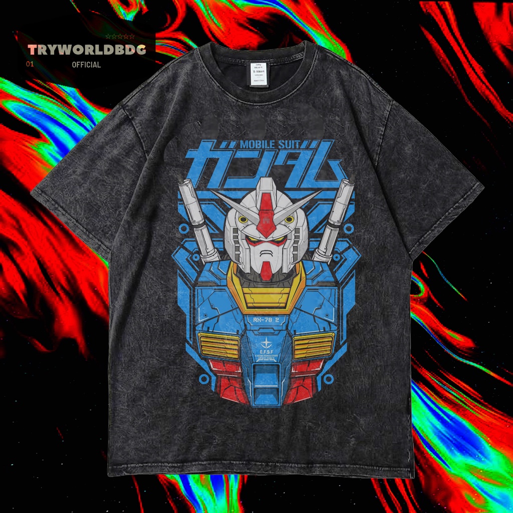 KAOS OVERSIZED / KAOS WASHED / OVERSIZED T SHIRT / KAOS GUNDAM MOBILE SUIT VINTAGE TEE