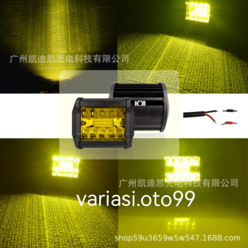 LAMPU TEMBAK SOROT LED CREE CWL 57W 20MATA LED PUTIH &amp; KUNING LAMPU TEMBAK MOBIL DAN MOTOR