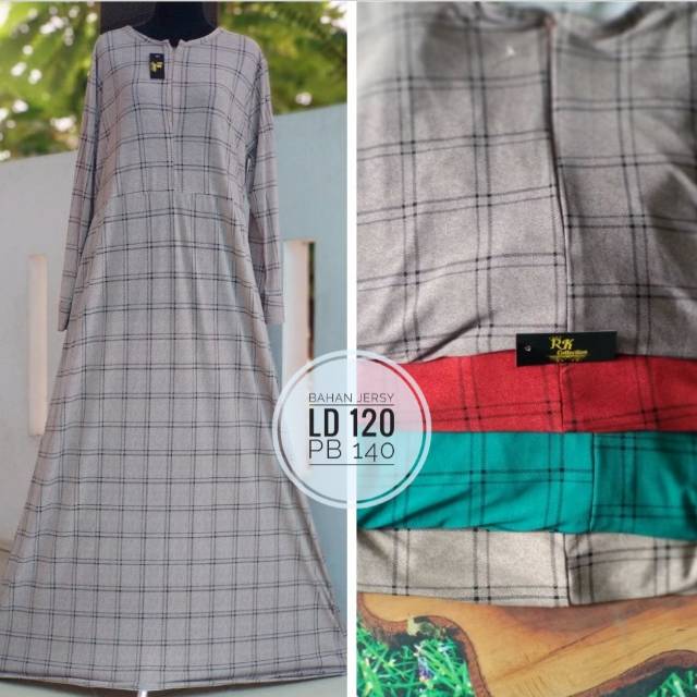 Gamis plisket harian murah bahan Jersey