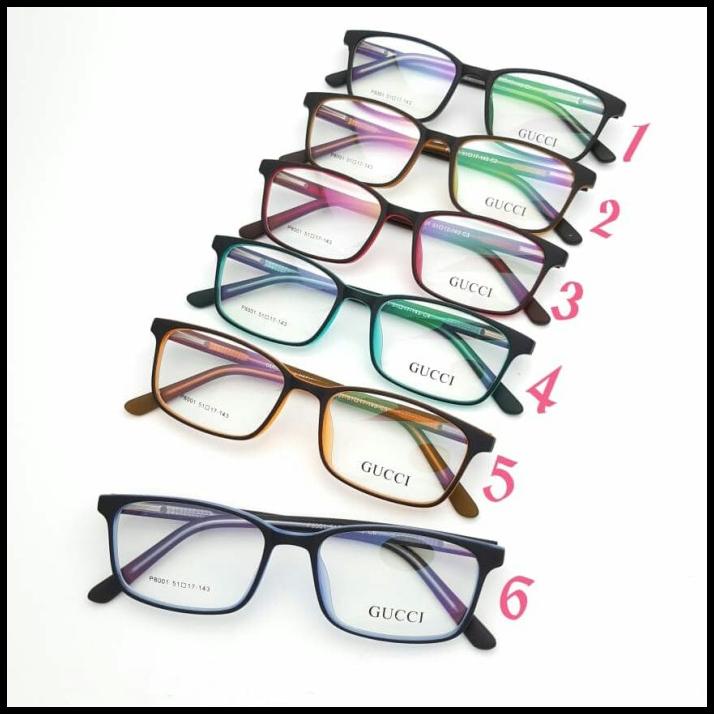 2.2 Gratis Lensa Minus Dan Plus.. Frame Kacamata Gucci P8001 Premium