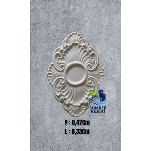 Lis/List Profil Gypsum Plafon Bunga Lampu, Motif Oval Kecil