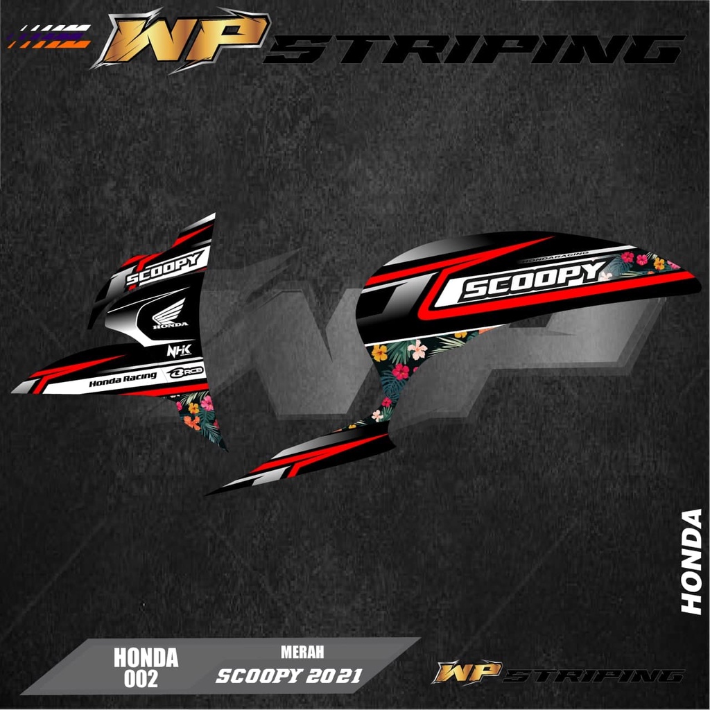 STIKER STRIPING SCOOPY NEW 2021 / STICKER VARIASI LIST SKOTLET MOTOR HONDA SCOOPY NEW 2021 / 002