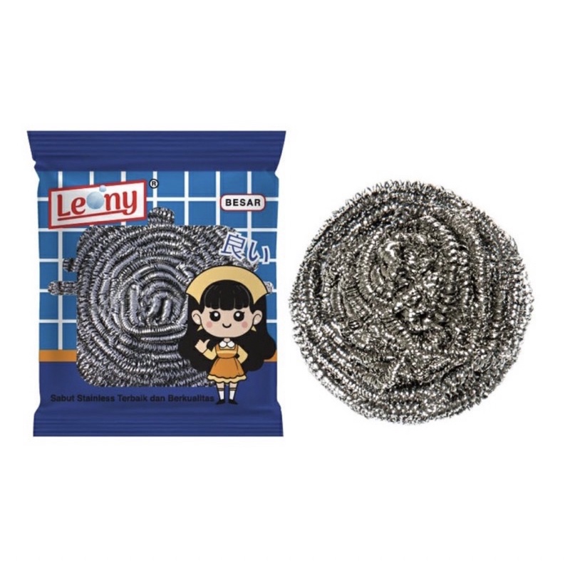 Gosok Panci Leony Besar / Sabut Cuci Stainless  / Kawat Cuci Piring Panci Wajan / Steelwool Anti Kar