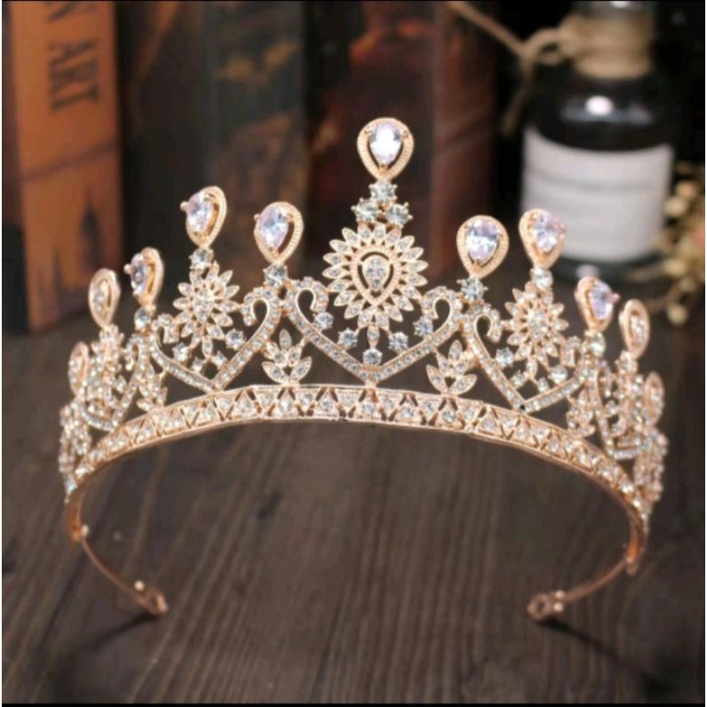 Mahkota crown crysyal bunga / mahkota hijab