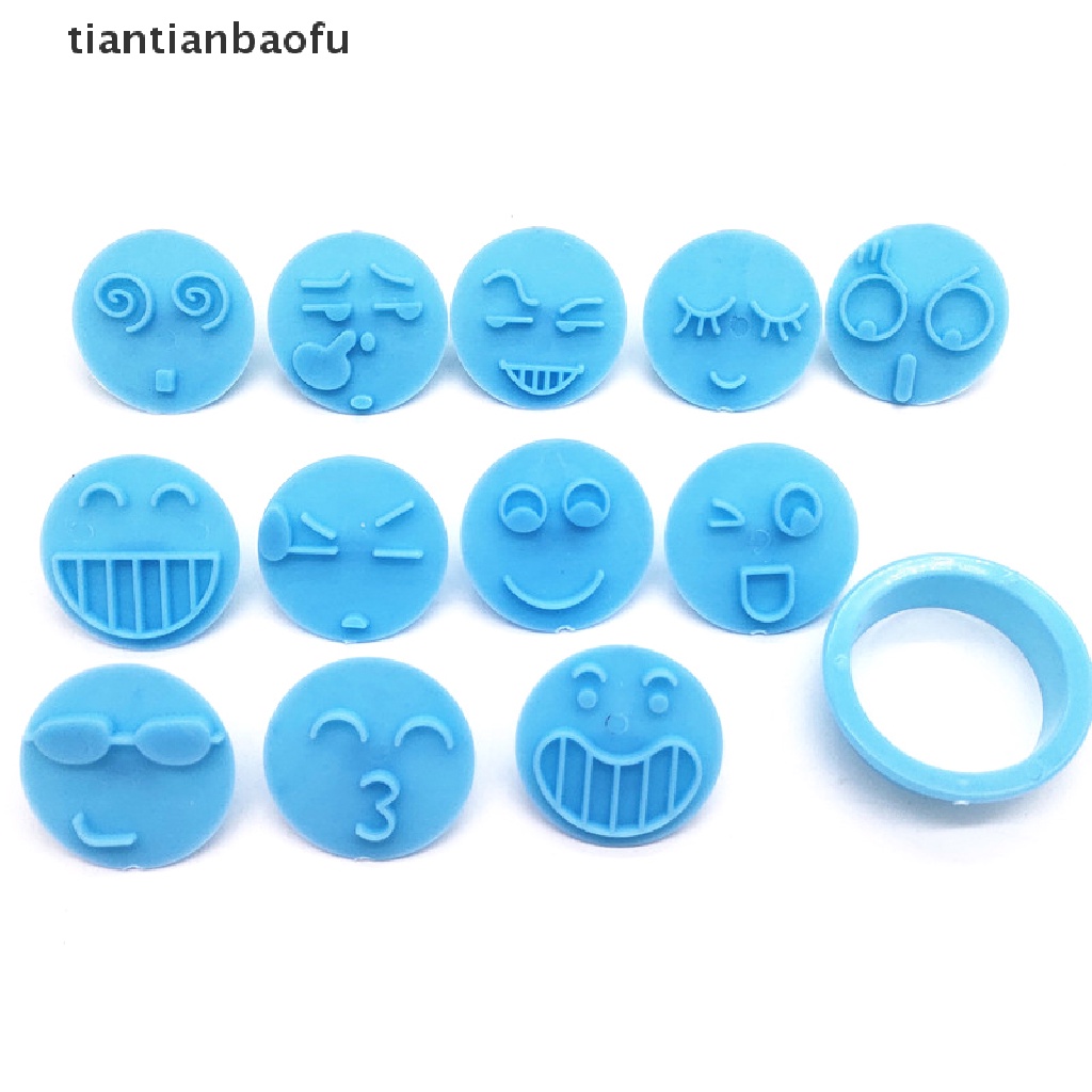 13pcs Cetakan Kue / Biskuit / Fondant Bentuk Wajah Tersenyum Untuk Dekorasi