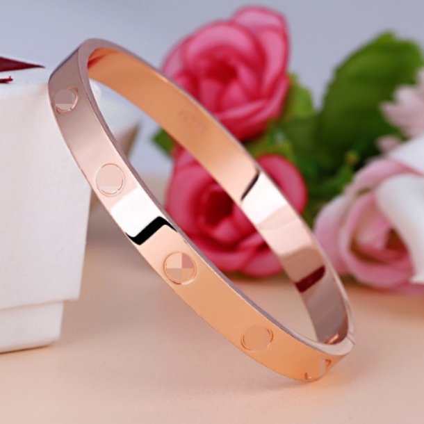 OSM - 434 Gelang Tangan Titanium Energi Magnetik Om Mani Padme Hum Untuk Wanita-434 Rose Gold