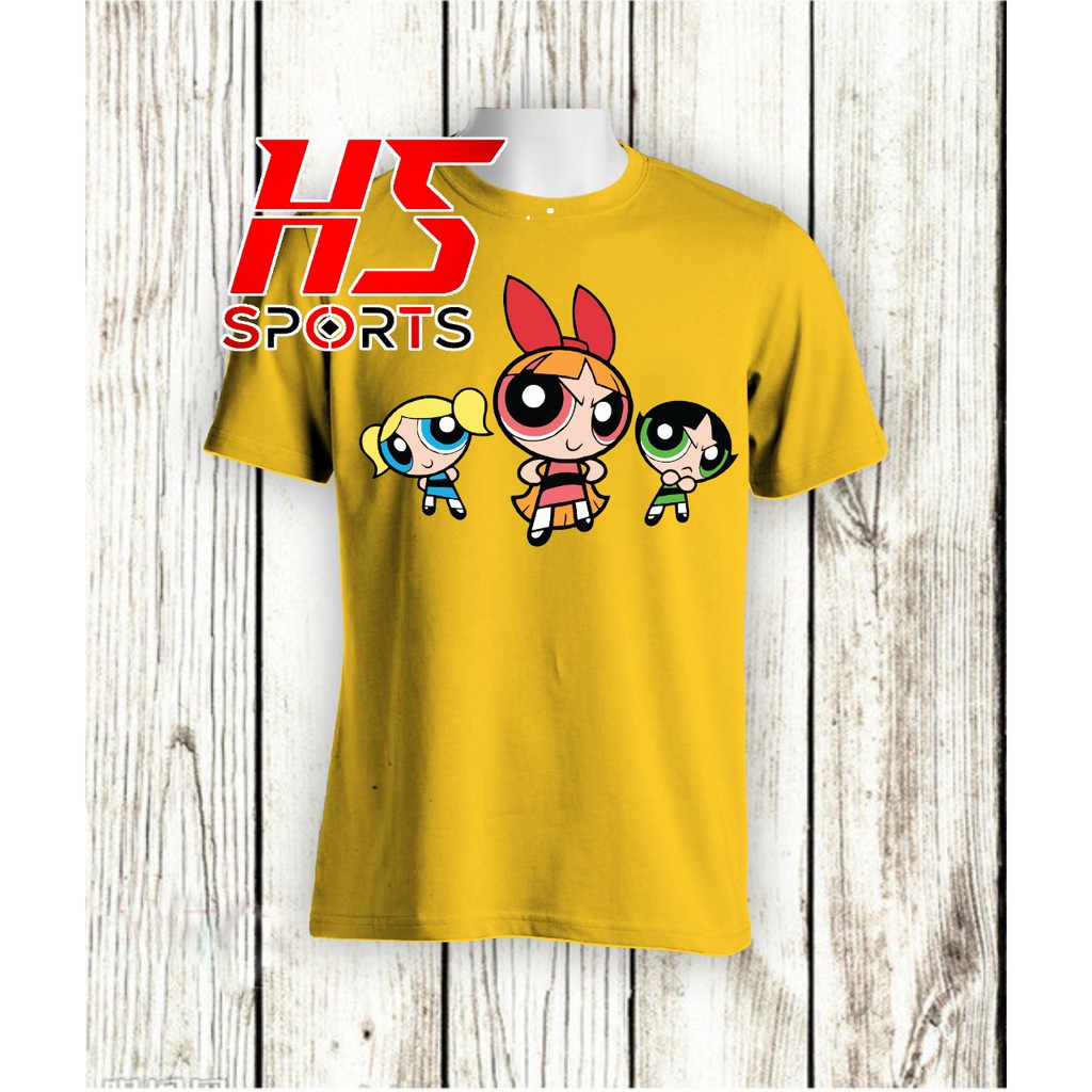 KAOS POWERPUFF GIRL HERO KARTUN KATUN COMBED 30S BAJU ANAK DAN DEWASA