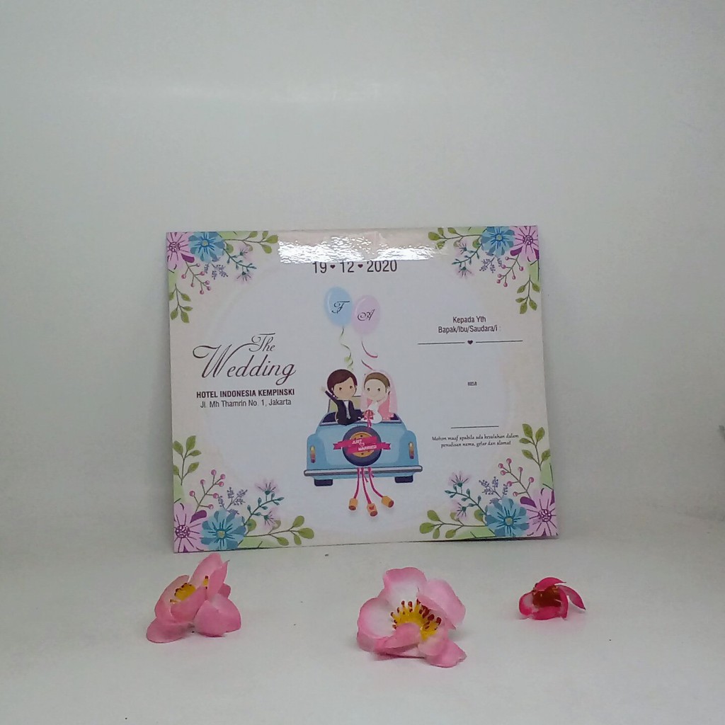 undangan pernikahan, lucu, unik, murah, cepat, banyak bonusnya / T8858
