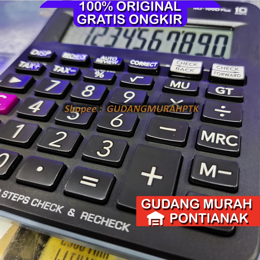 Kalkulator CASIO Original Asli MJ-100 D CHECK CORRECT CALCULATOR / KALKULATOR CEK ULANG MJ100D