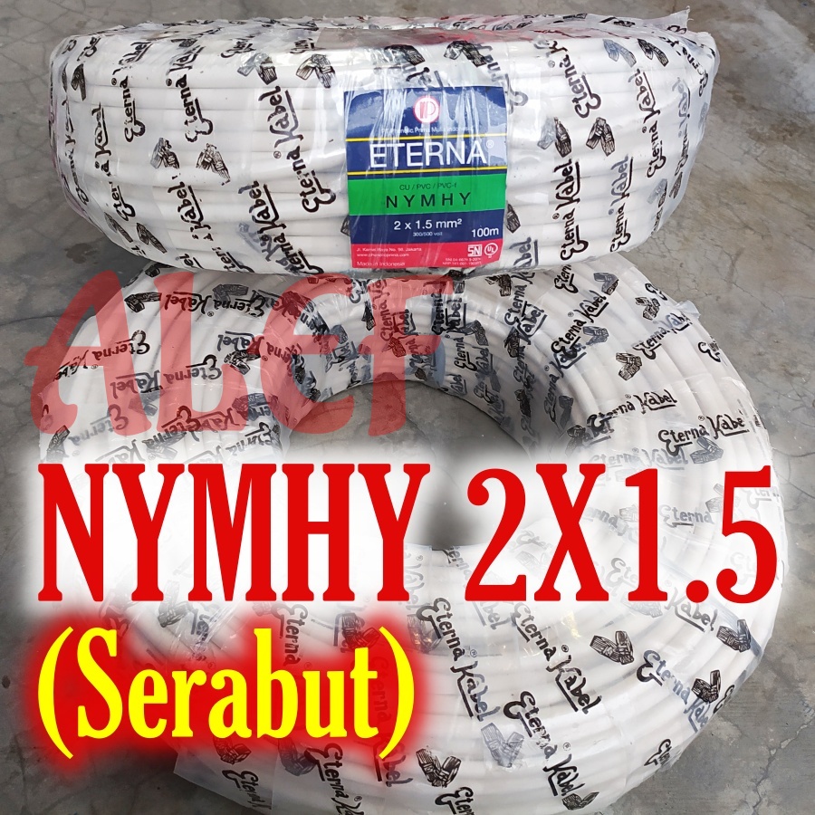 Kabel listrik 2x1.5 ETERNA Serabut 2 X 1.5 NYMHY