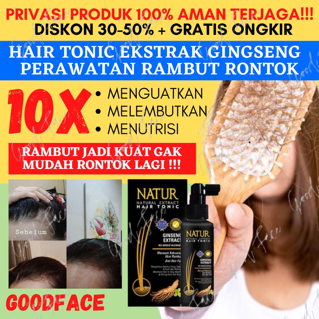 NATUR HAIR TONIC GINSENG EXTRACT ORIGINAL BPOM 90ML TONIC RAMBUT RONTOK PERAWATAN RAMBUT RONTOK ANTI RONTOK TREATMENT RAMBUT