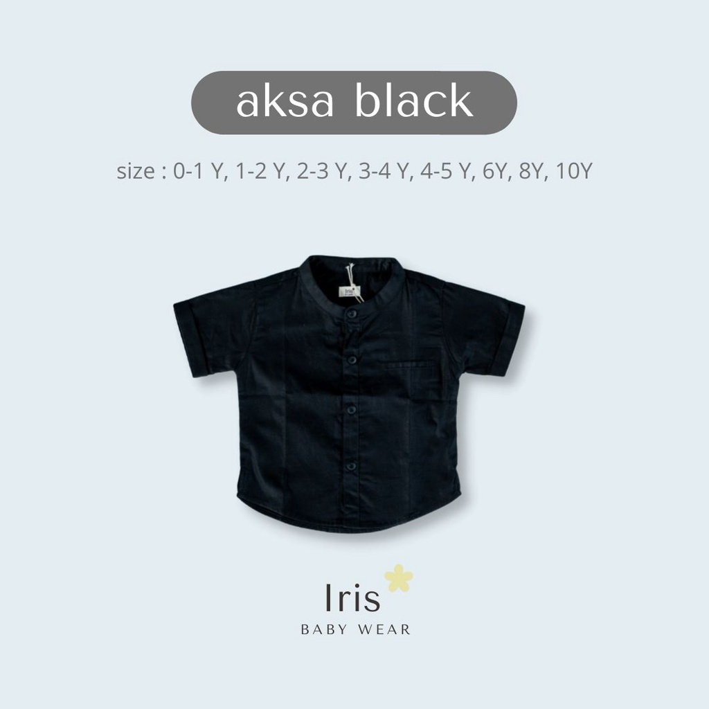 Iris Baby Wear - Atasan Kemeja Bayi Koko Anak Laki Laki Polos Linen Lengan Pendek Bayi Kemko Anak Hi