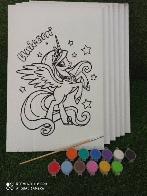 

RB (COD/BAYAR DI TEMPAT) Paket mewarnai 6 gambar cat 12 warna MURAH!!!