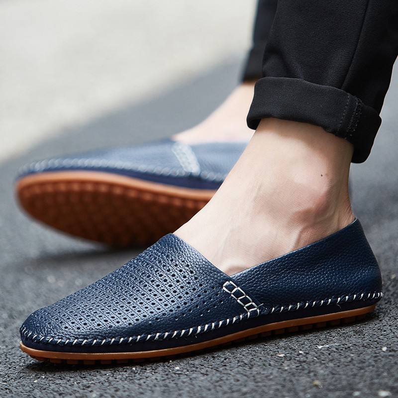  Sepatu  Loafers Slip On Flat Bahan Kulit Sapi Ukuran Besar 