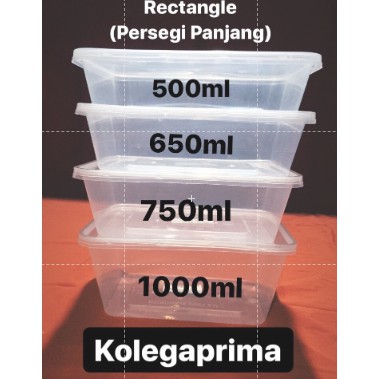 KOTAK MAKAN PLASTIK 500ML THINWALL/ WADAH PLASTIK MURAH ISI 25PCS