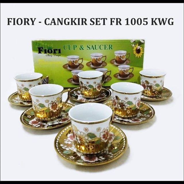 Cangkir lepek fiori emas set isi 12 pcs FR 1005 KWG