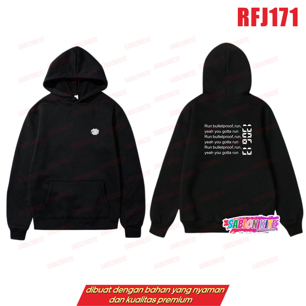 MURAH!!! HOODIE RUN BULLETPROOF RFJ171