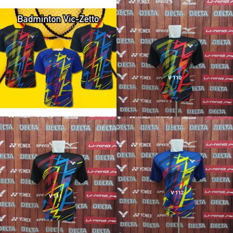 VICTOR ZETTO BAJU KAOS KOSTUM PAKAIAN OLAHRAGA BADMINTON BULUTANGKIS LOKAL