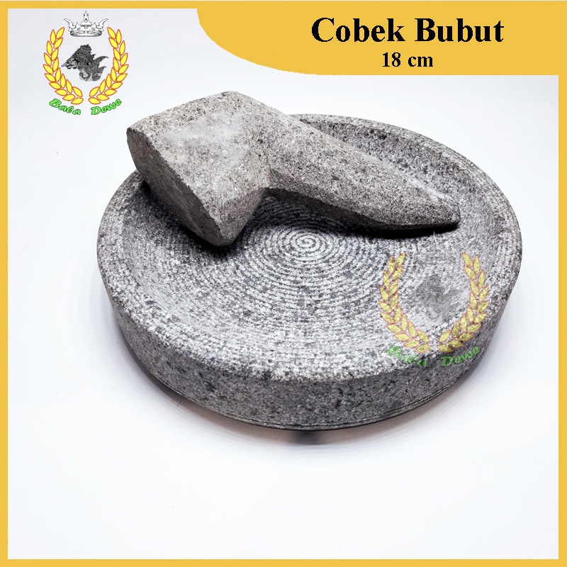 Cobek Batu Gunung Asli Tulungagung (Ukuran 18 cm) Cobek Bubut cowek coet