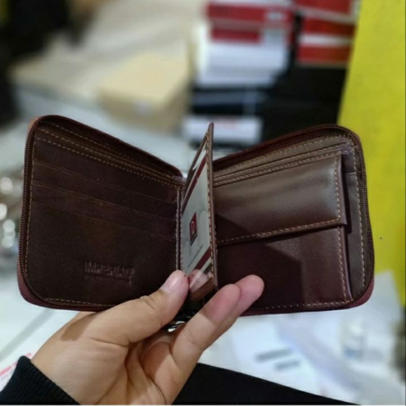 Dompet Kulit Asli/Dompet Resleting/Dompet Sleting Keliling Imperial