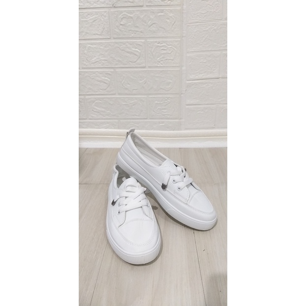 BL /  Sepatu Sneakers Kanvas Wanita Original warna Putih / Beige 229