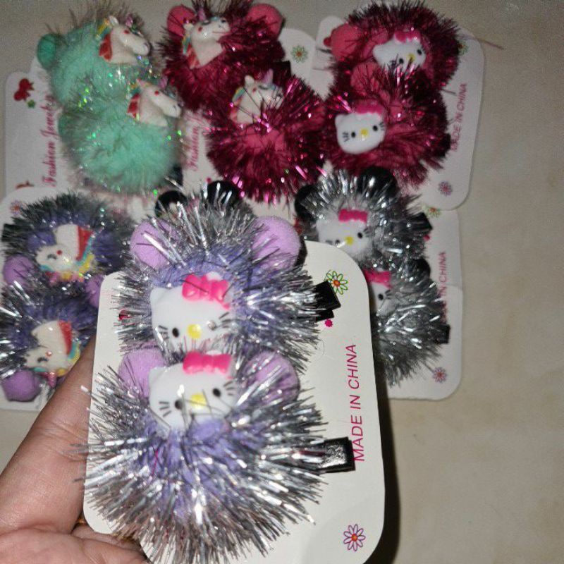 JEPITAN HELLO KITTY / UNICORN ISI ( 2PCS / 1 PASANG)